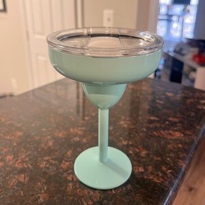 Mint Insulated Stemmed Margarita Cup with Spill-Resistant Lid
